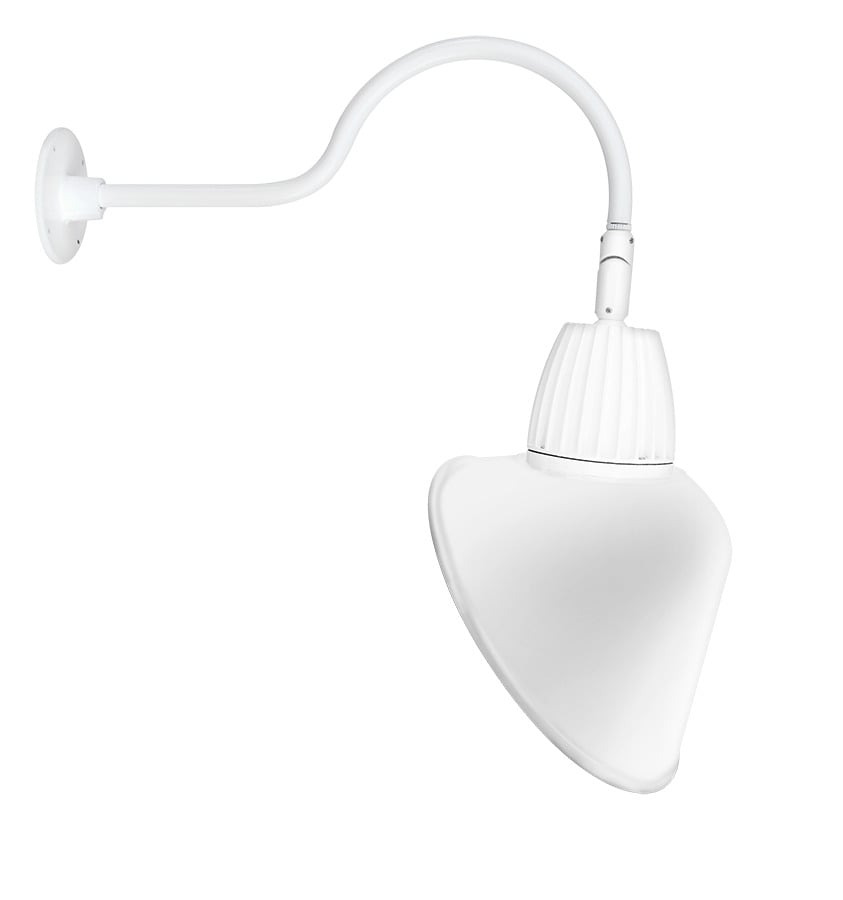 GN1LED26NACW Flood Gooseneck Decorative Fixture With 24 in Goose Arm Style 1, 29 W Fixture, 120/208/240/277 V AC, White/Polyester Powder Coated Housing