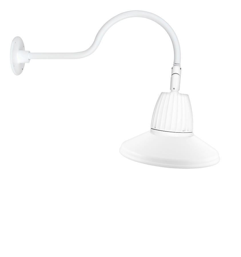 GN1LED26YSTW Gooseneck Decorative Light Fixture With 24 in Style 1 Goose Arm, (1), 29 W Fixture, 120/208/240/277 V AC, White Housing