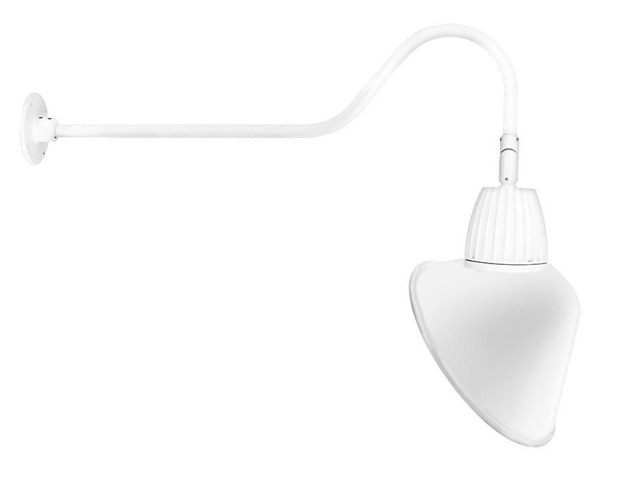 GN2LED13NACW Flood Gooseneck Decorative Fixture With 35 in Goose Arm Style 2, 15 W Fixture, 120/208/240/277 V AC, White/Polyester Powder Coated Housing