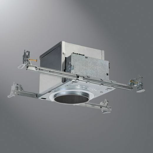 H457TATE010 Halo Dimmable New Construction Shallow Recessed Housing, LED Lamp, Non-Insulated Insulation, 120/277 VAC, 4-1/2 in Ceiling Opening, Aluminum Housing