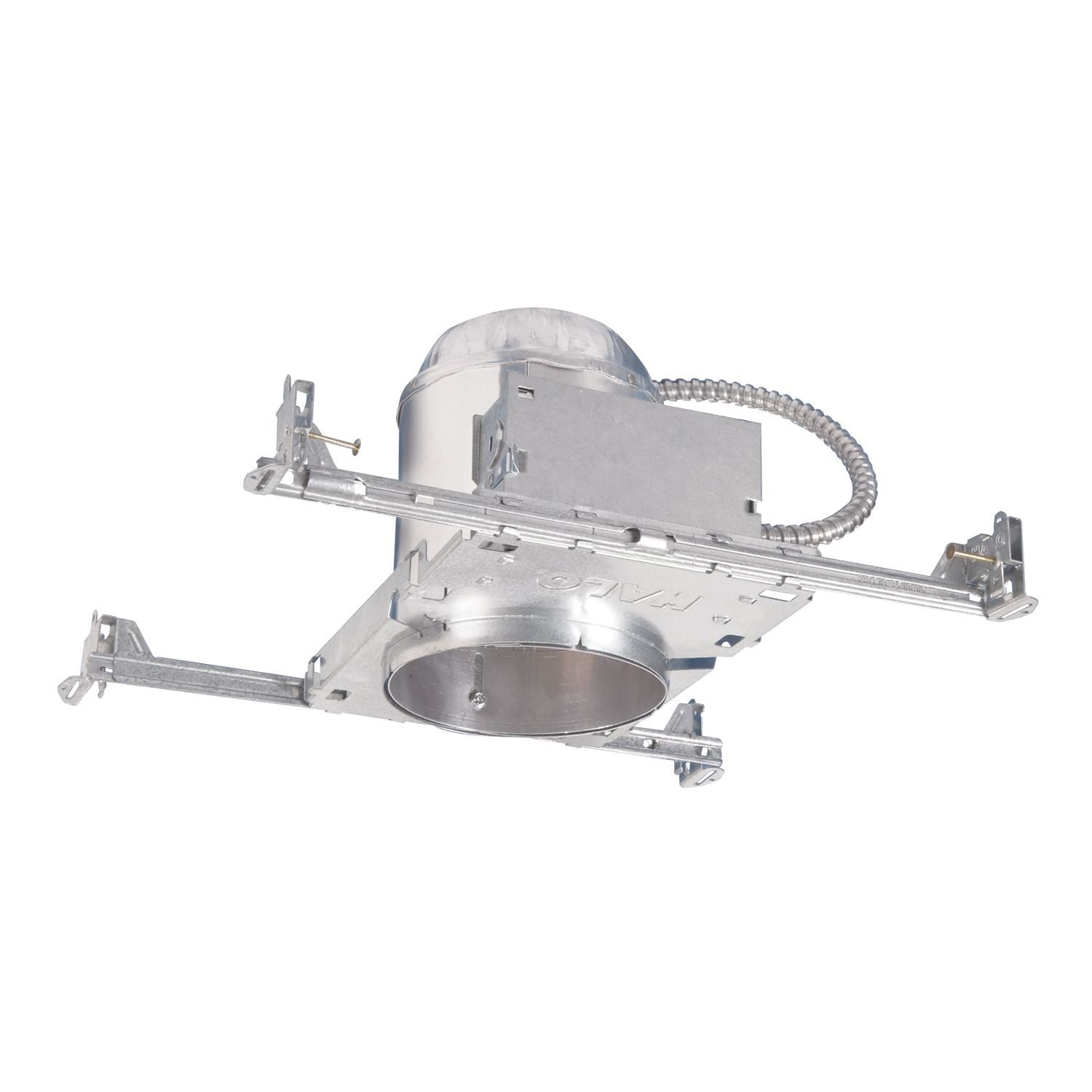 H5ICAT Halo H5 Series Line Voltage New Construction Recessed Lighting Housing, Incandescent Lamp, IC Insulation, 120 V AC, 5-3/4 in Ceiling Opening, Aluminum Housing