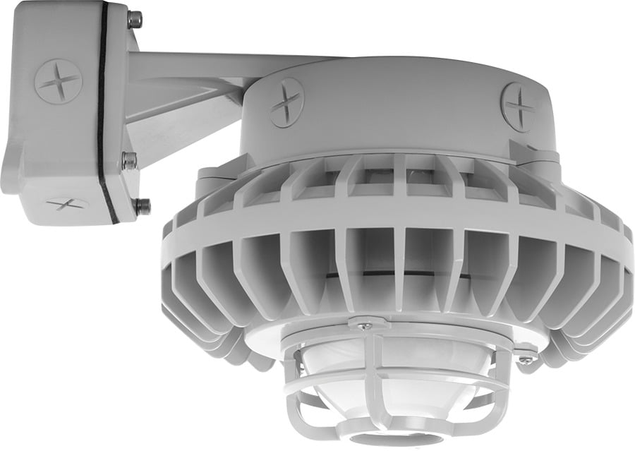 HAZBLED42F-DG Vaporproof Fixture With Die Cast Guard,) LED Lamp, 43 W Fixture, 120/208/240/277 V AC, Gray/Polyester Powder Coated Housing