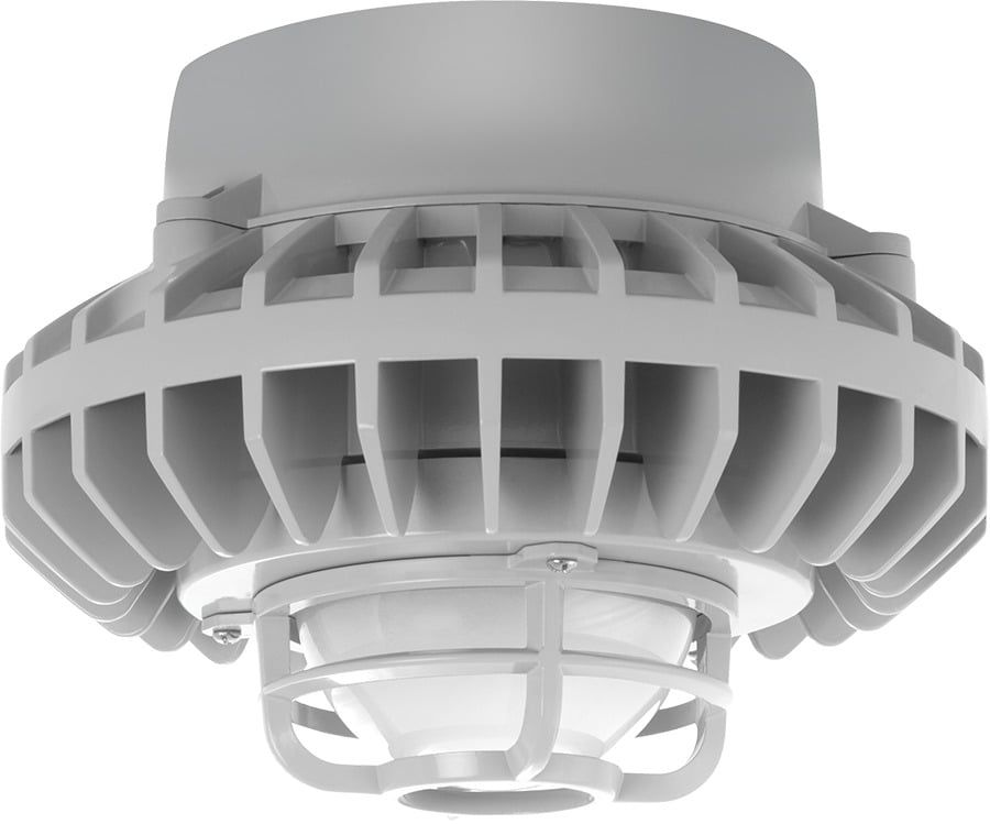 HAZPLED42F-DG HAZBLED Vaporproof Fixture With Die Cast Guard,) LED Lamp, 43 W Fixture, 120/208/240/277 V AC, Gray/Polyester Powder Coated Housing