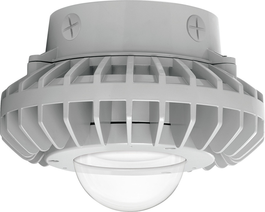 HAZXLED26C Hazardous Location Fixture,) LED Lamp, 28 W Fixture, 120/208/240/277 VAC, Gray Housing