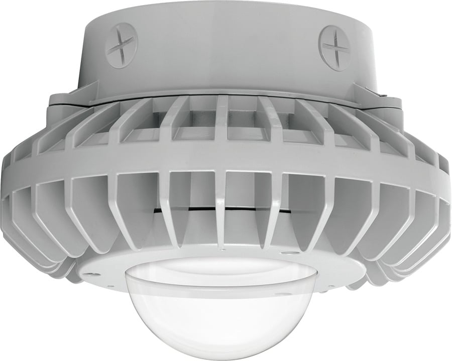 HAZXLED42C HAZBLED Vaporproof Fixture With (2) Steel Lug,) LED Lamp, 43 W Fixture, 120/208/240/277 V AC, Gray/Polyester Powder Coated Housing