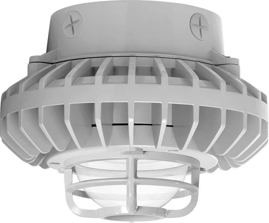 HAZXLED42C-DG Hazardous Location Fixture,) LED Lamp, 42 W Fixture, 120/208/240/277 V AC, Gray Housing