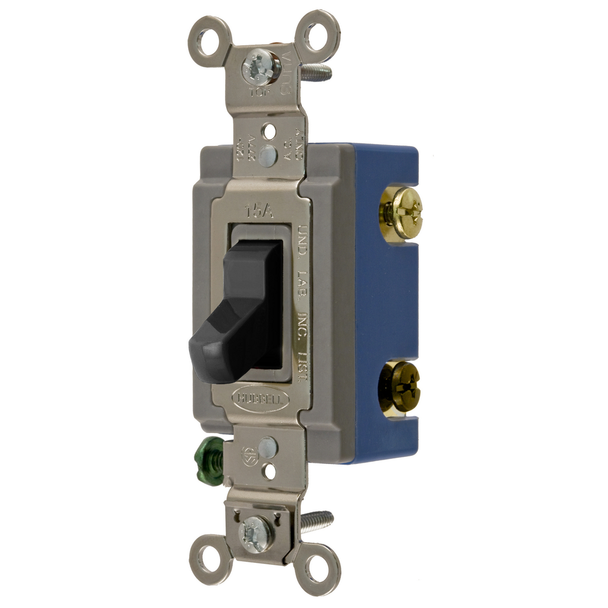 HBL1204BK 4-Way Extra Heavy Duty Industrial Grade AC Toggle Switch, 120/277 V AC, 15 A, 2 hp Power Rating