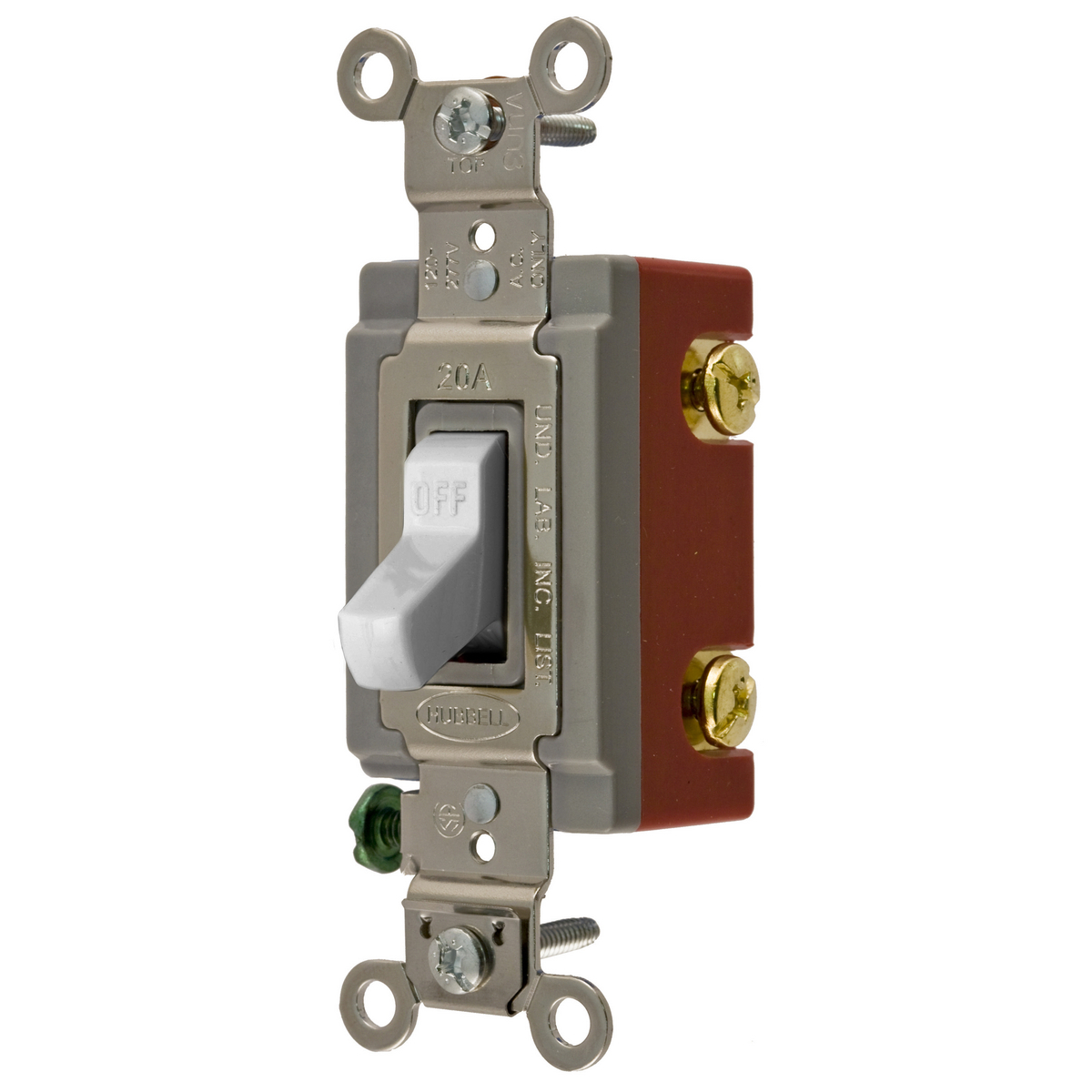 HBL1222OW 4-Way Extra Heavy Duty Industrial Grade Toggle Switch, 120 to 277 VAC, 20 A, 1 to 2 hp Power Rating