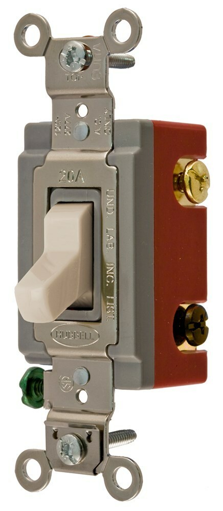 HBL1224LA 4-Way Extra Heavy Duty Industrial Grade AC Toggle Switch, 120 to 277 VAC, 20 A, 2 hp Power Rating