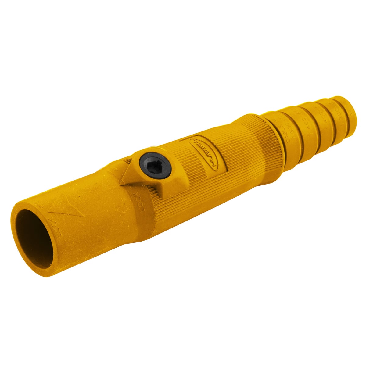HBL15MO 15 Series 1-Pole Male Insulated Standard In-Line Plug With SC/PPC Cord, 600 V AC/250 V DC, 150 A, 8 to 2 AWG Wire, Screw Terminal Connection