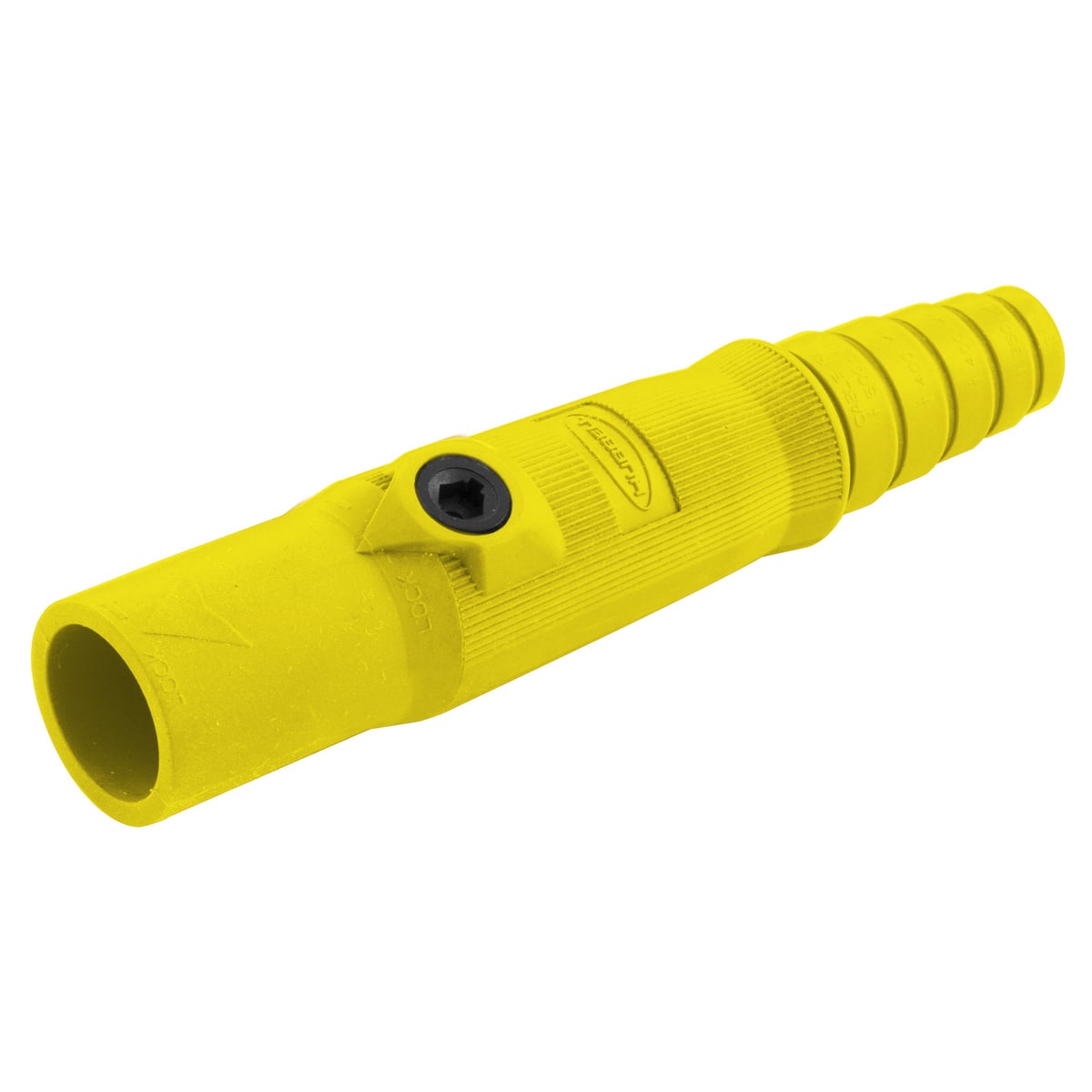 HBL15MY 15 Series 1-Pole Male Insulated Standard In-Line Plug With SC/PPC Cord, 600 VAC/250 VDC, 150 A, 8 to 2 AWG Wire, Screw Terminal Connection