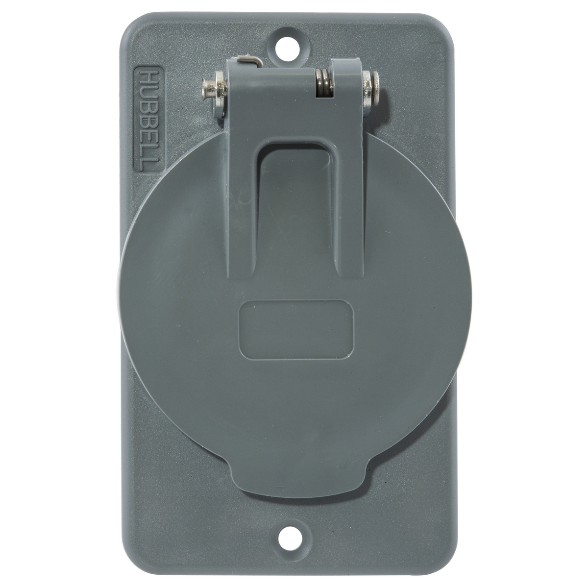 HBL3057 Type 3R Non-Metallic Standard Molded Outlet Box Lift Cover With Flip Lid, 3.77 in L x 2.28 in W x 0.79 in D, PBT