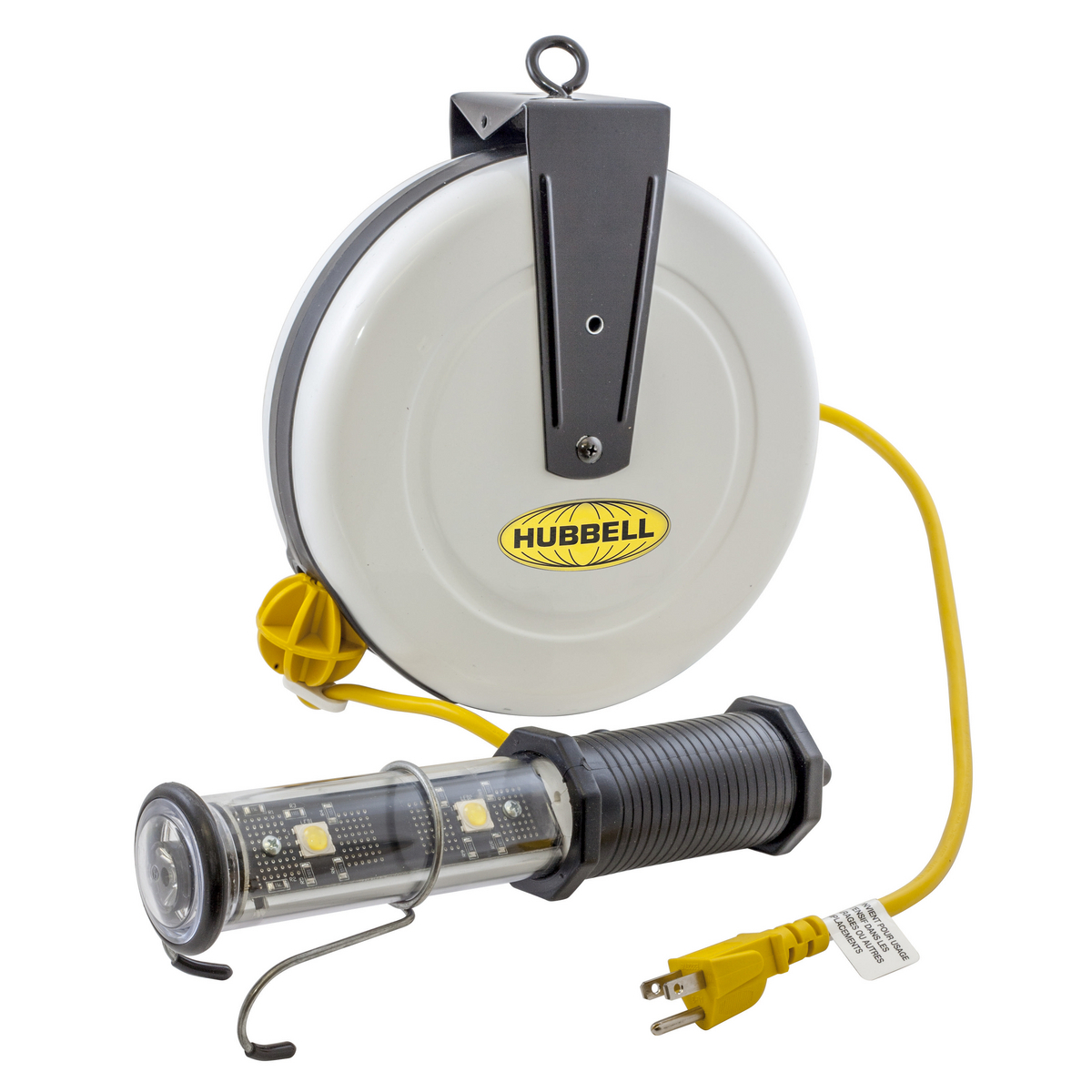 HBLC40182LED Non-Dimmable Standard SJTOW Cord Reel With Flashlight End, 125 V AC, 0.65 A, 40 ft L Cord, (2) 18 AWG Conductor