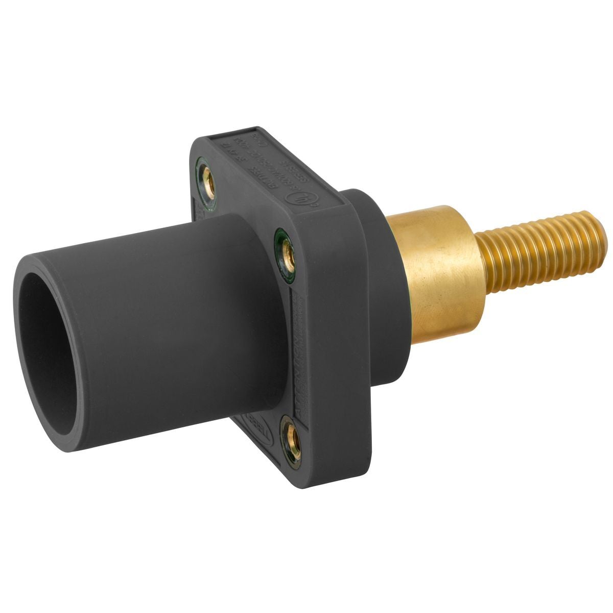 HBLMRSCEBK 16 Series 1-Pole Heavy Duty Male Standard Single Pole Receptacle With 300/400 A Plug, 600 VAC/250 VDC, 400 A, 4 to 4/0 AWG Wire, Screw Terminal Connection