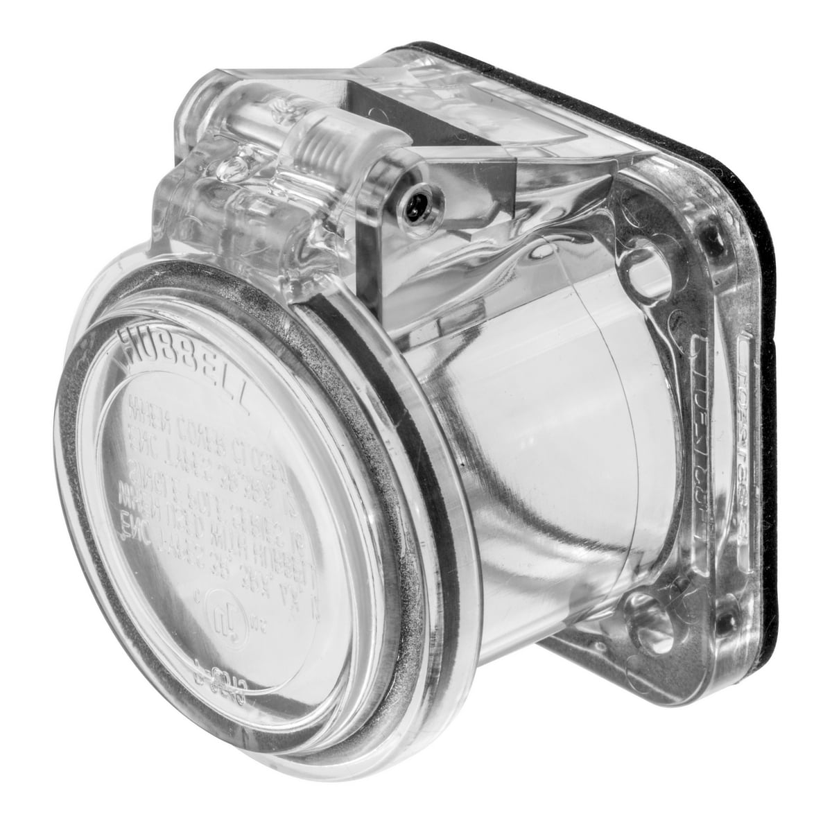 HBLNCC 16 Series Weatherproof Standard Screw Mount Protective Lift Cover, For Use With 300/400 A, 600 V AC/250 V DC 1-Pole and Temporary Power Device, Polycarbonate, Clear