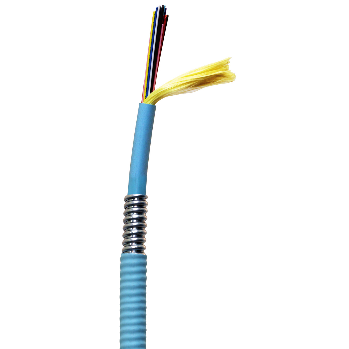 HFCD15012P4 Armored OM4 Multi-Mode Plenum Tight Buffer Fiber Optic Cable, 12 Fiber, 50 um Core