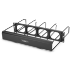 Horizontal Cable Management, M-Series,1-Unit, 7" Extension, RR, With Cover, Black