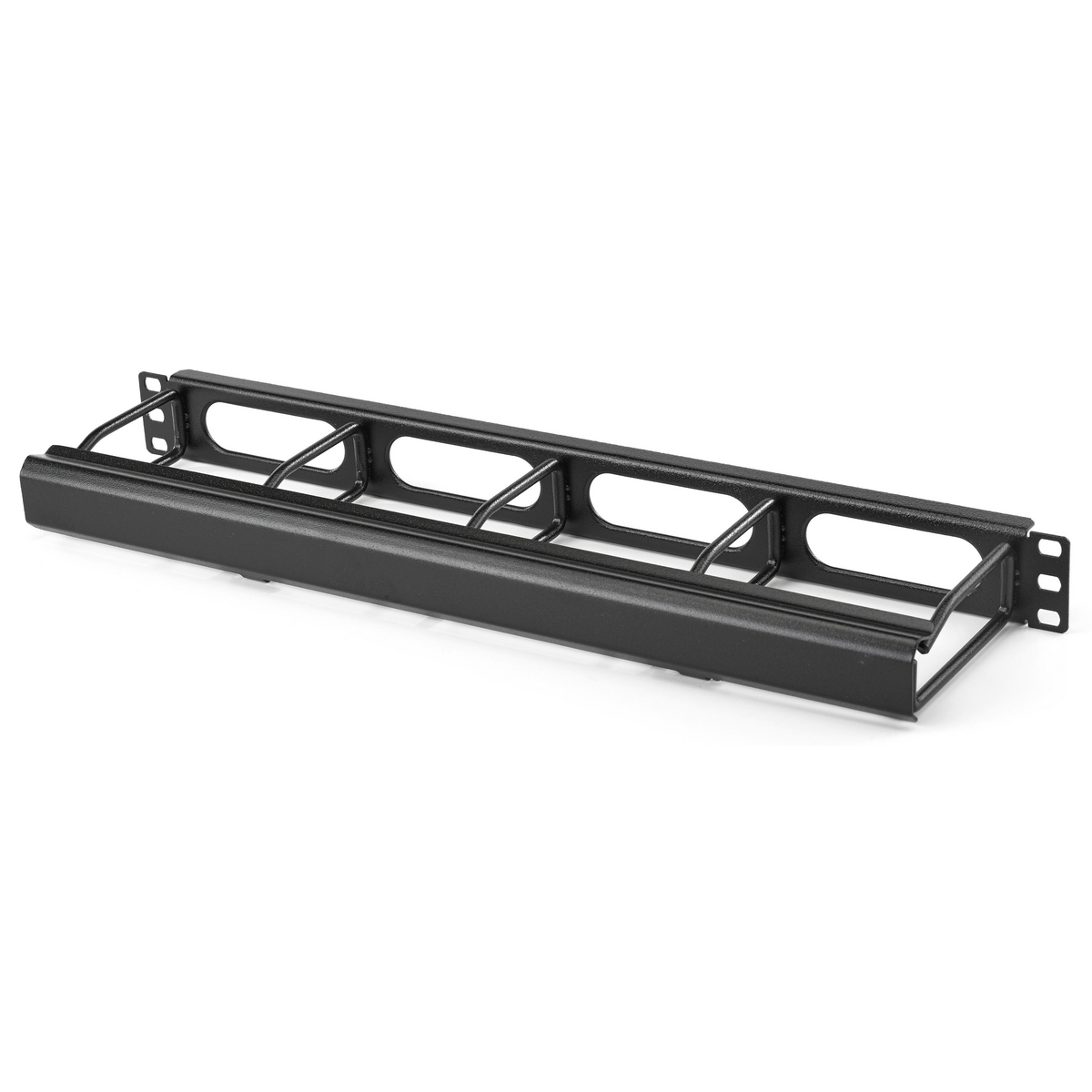 HM17C M Series Fabricated Horizontal Standard Cable Manager With Removable Cover, 8.6 in W x 7 in D, Steel, Black