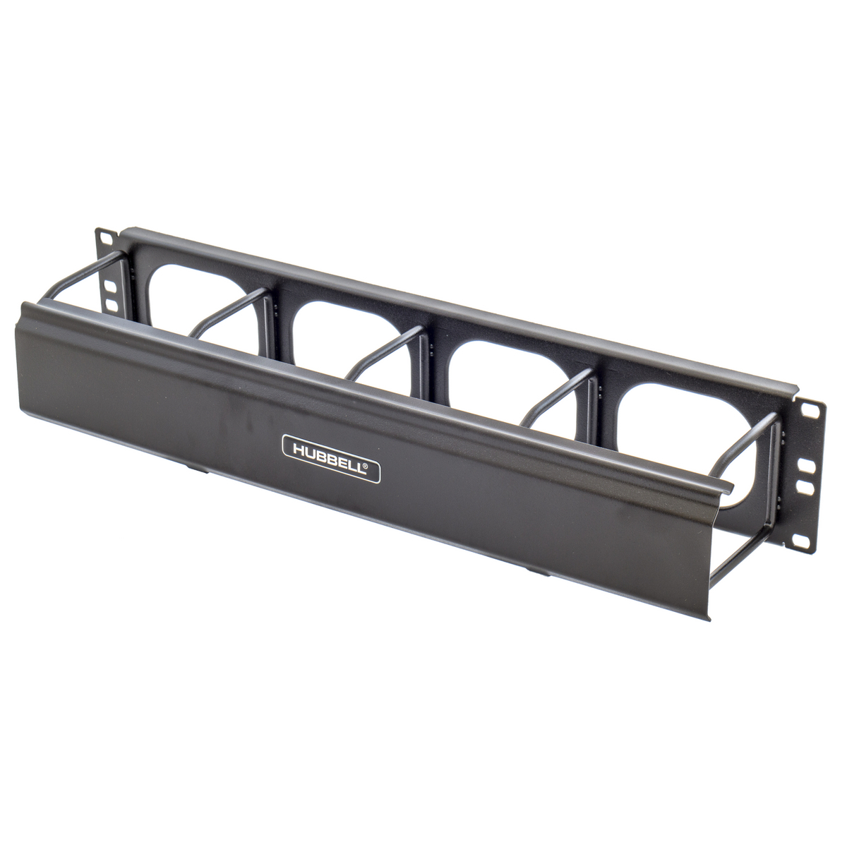 HM24C M Series 2RU Horizontal Cable Manager, 19 in H x 4 in W x 3-1/2 in D, Steel, Black