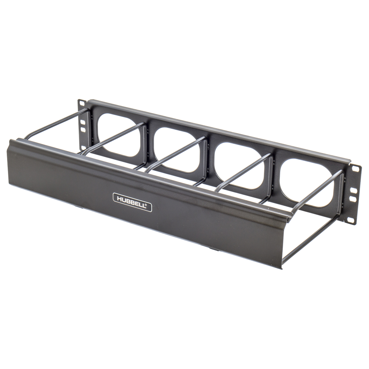 HM27C M Series 2RU Horizontal Cable Manager, 19 in H x 7 in W x 3-1/2 in D, Steel, Black