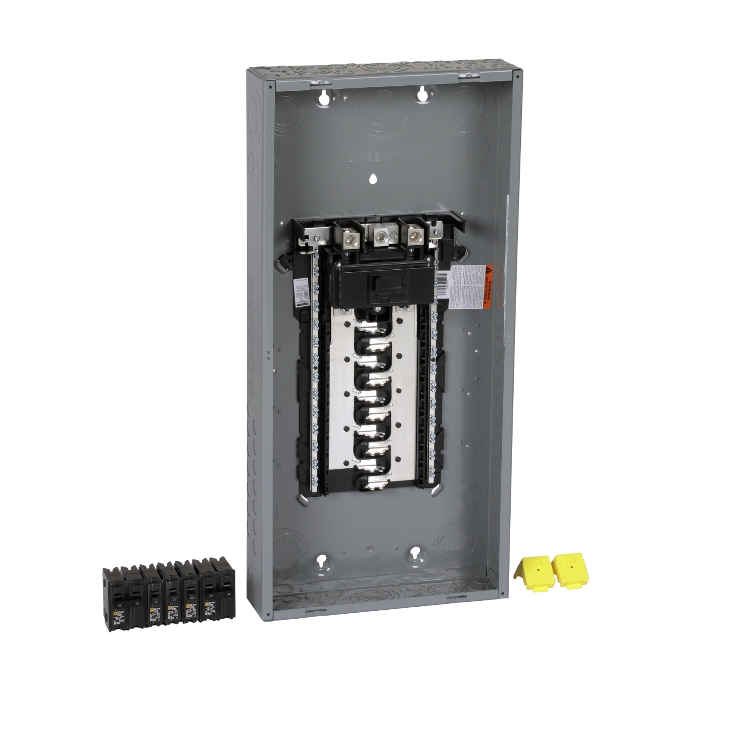 HOM2040M200PCVP Homeline Load center, Homeline, 1 phase, 20 spaces, 40 circuits, 200A convertible main breaker, PoN, NEMA1, value pack
