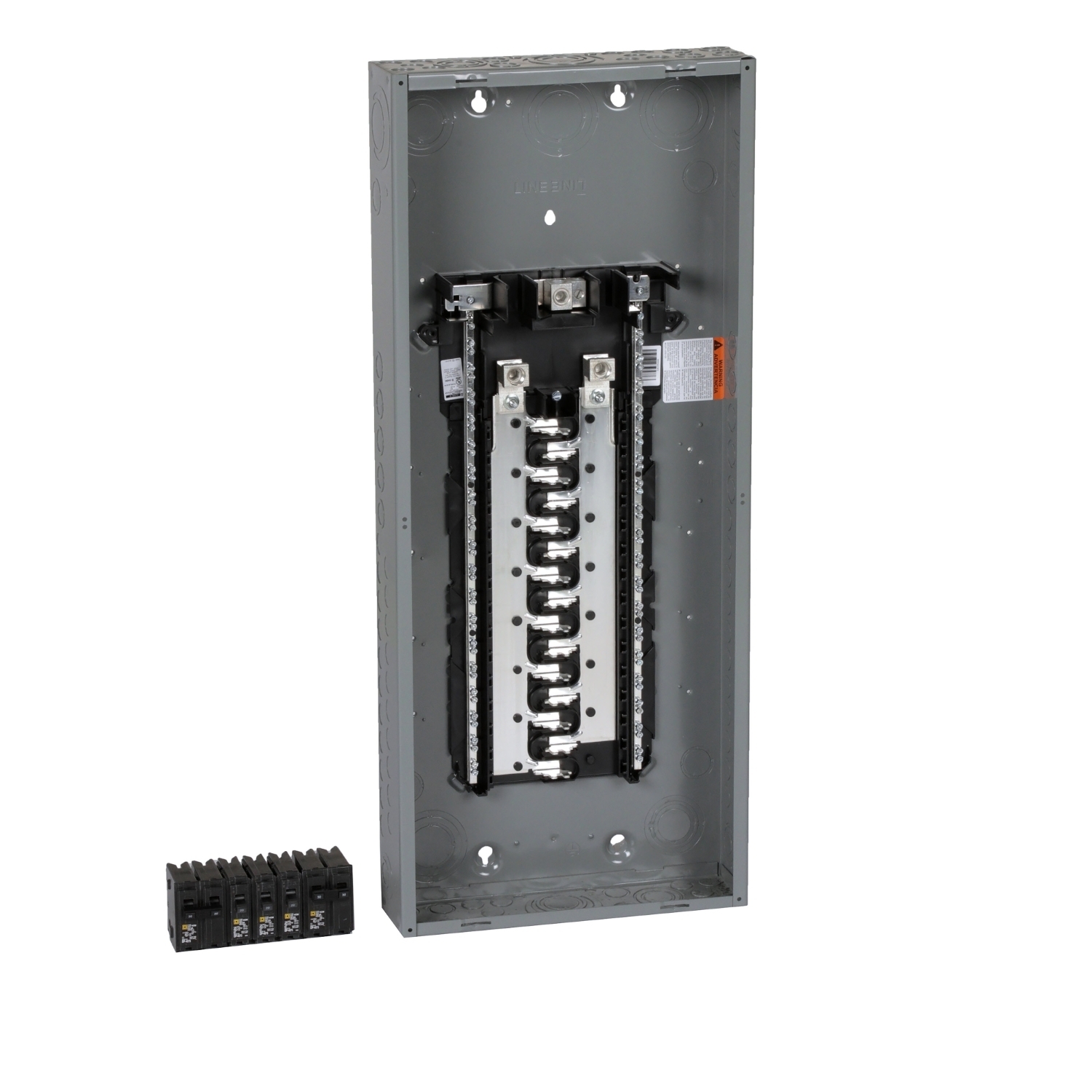 HOM3060L225PGCVP Homeline Load center, Homeline, 1 phase, 30 spaces, 60 circuits, 225A convertible main lugs, PoN, NEMA1, gnd bar, value pack