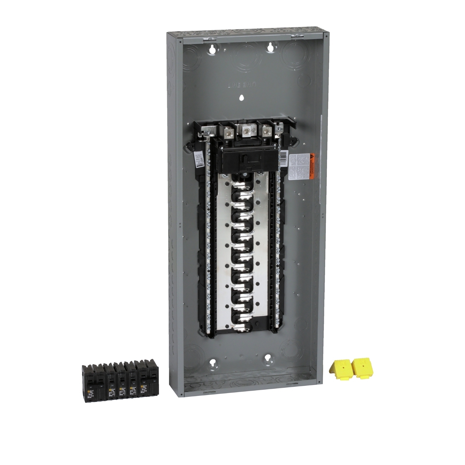 HOM3060M150PCVP Homeline Load center, Homeline, 1 phase, 30 spaces, 60 circuits, 150A convertible main breaker, PoN, NEMA1, value pack
