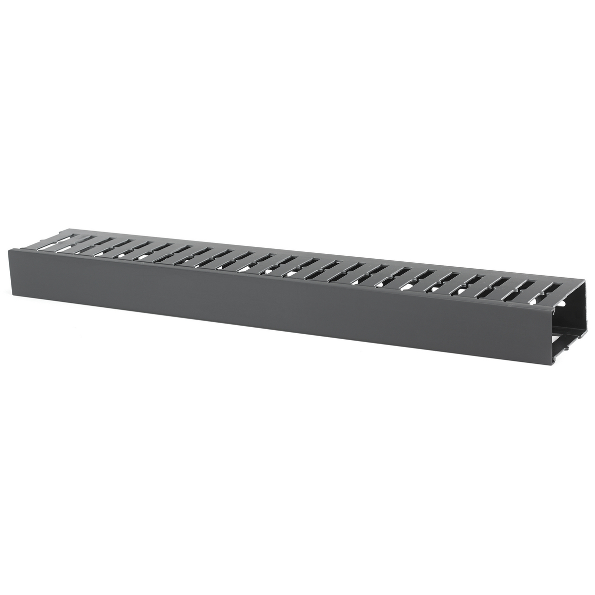 HSD23 SD Series 2RU Non-Metallic Horizontal Cable Manager, 4-1/4 in H x 19-1/4 in W x 6.8 in D, PVC, Black