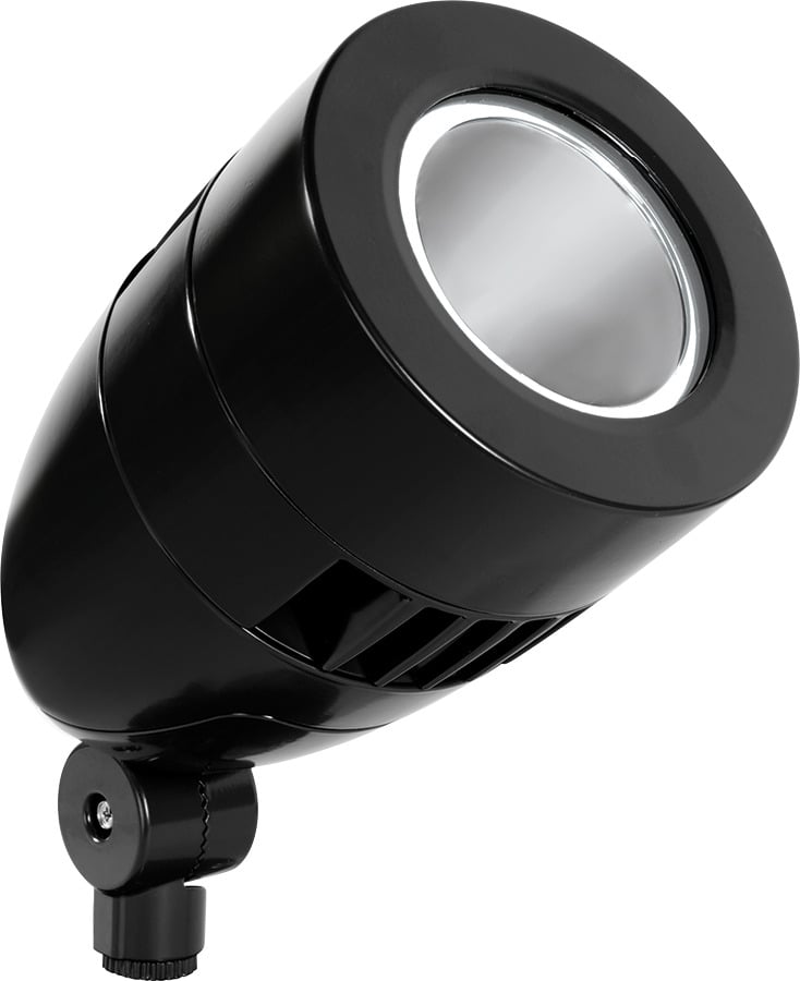 HSLED26B Bullet Standard Floodlight Fixture,) LED Lamp, 27 W Fixture, 120/208/240/277 VAC, Black Housing