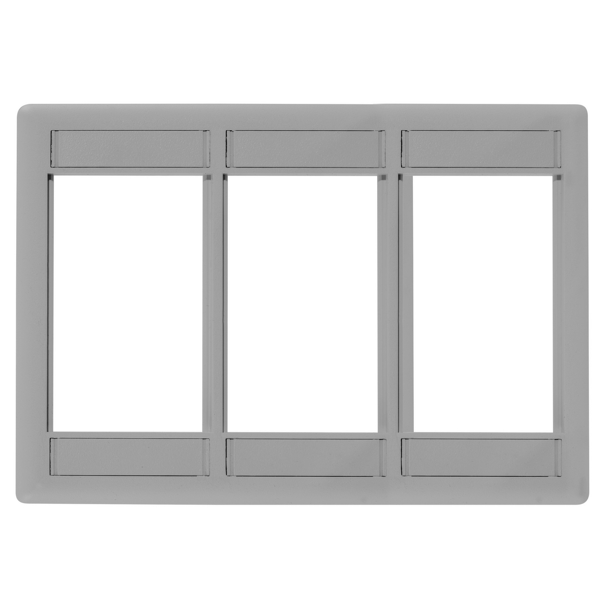 IMF3GY Low Voltage Single Service Standard Modular Wallplate Frame, 3 Gangs, 3 Ports, ABS, Gray, For Use With iSTATION 3-Unit Modules