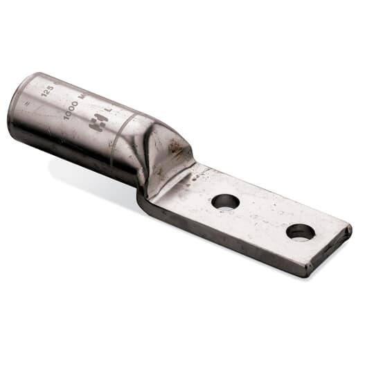 L-250-N Homac 2-Hole Compression Connector Lug, 250 kcmil Copper Conductor, Die Code: 60, 166, 11/16, 16, 1/2 in Stud, Copper