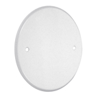5 in. Round Blank Plate, 4 in. Box Mount, White