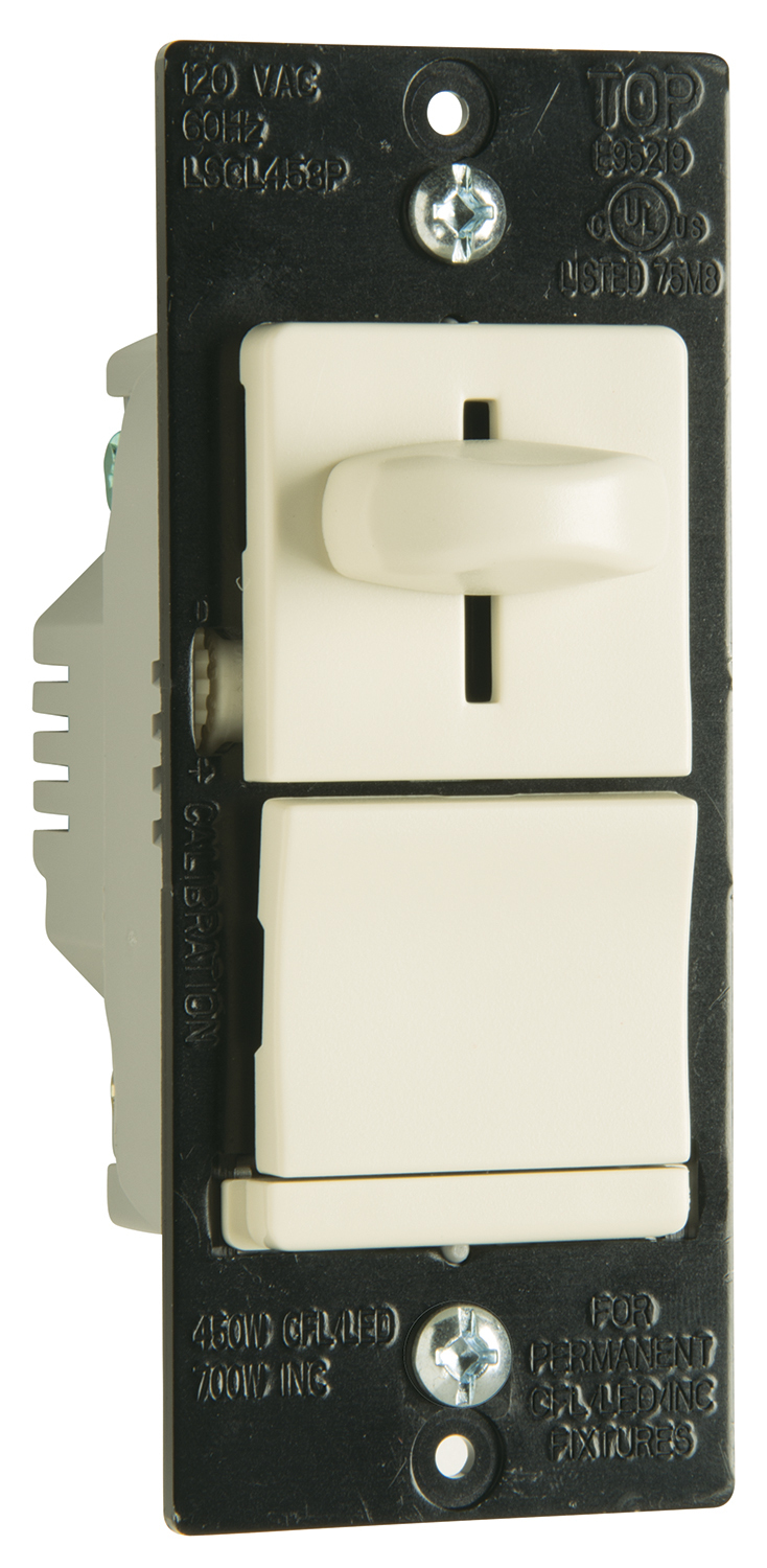 LSCL453PLA LS Series CFL/LED/Incandescent 3-Way Slide Dimmer, Non-Preset, Light Almond