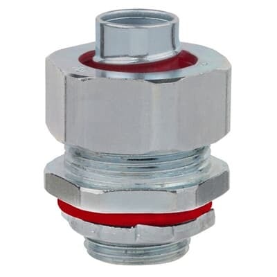 LT50T-SC Steel City Insulated Straight Liquid Tight Conduit Connector, 1/2 in Trade, Steel, Zinc Plated