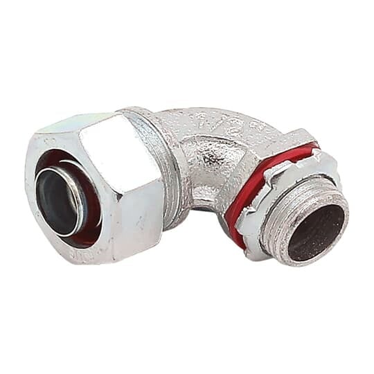 LT9350-SC Steel City Non-Insulated Liquid Tight Conduit Fitting, 3-1/2 in Trade, 90 deg, Malleable Iron, Zinc Plated