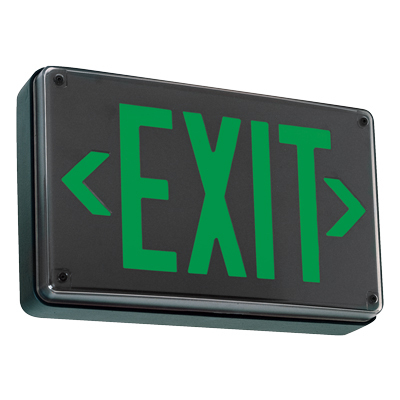 LV S W 1 R 120/277 EL N UM 4X LV Series Single Stencil Face Exit Sign, LED Lamp, 3.3 W Fixture, 120/277 V AC, White Housing, EXIT Legend