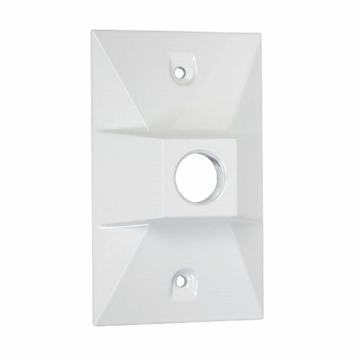 LV110WH Rectangular Weatherproof Lampholder Cover, 1.2 in L x 2.88 in W x 4.65 in H, Die Cast Metal