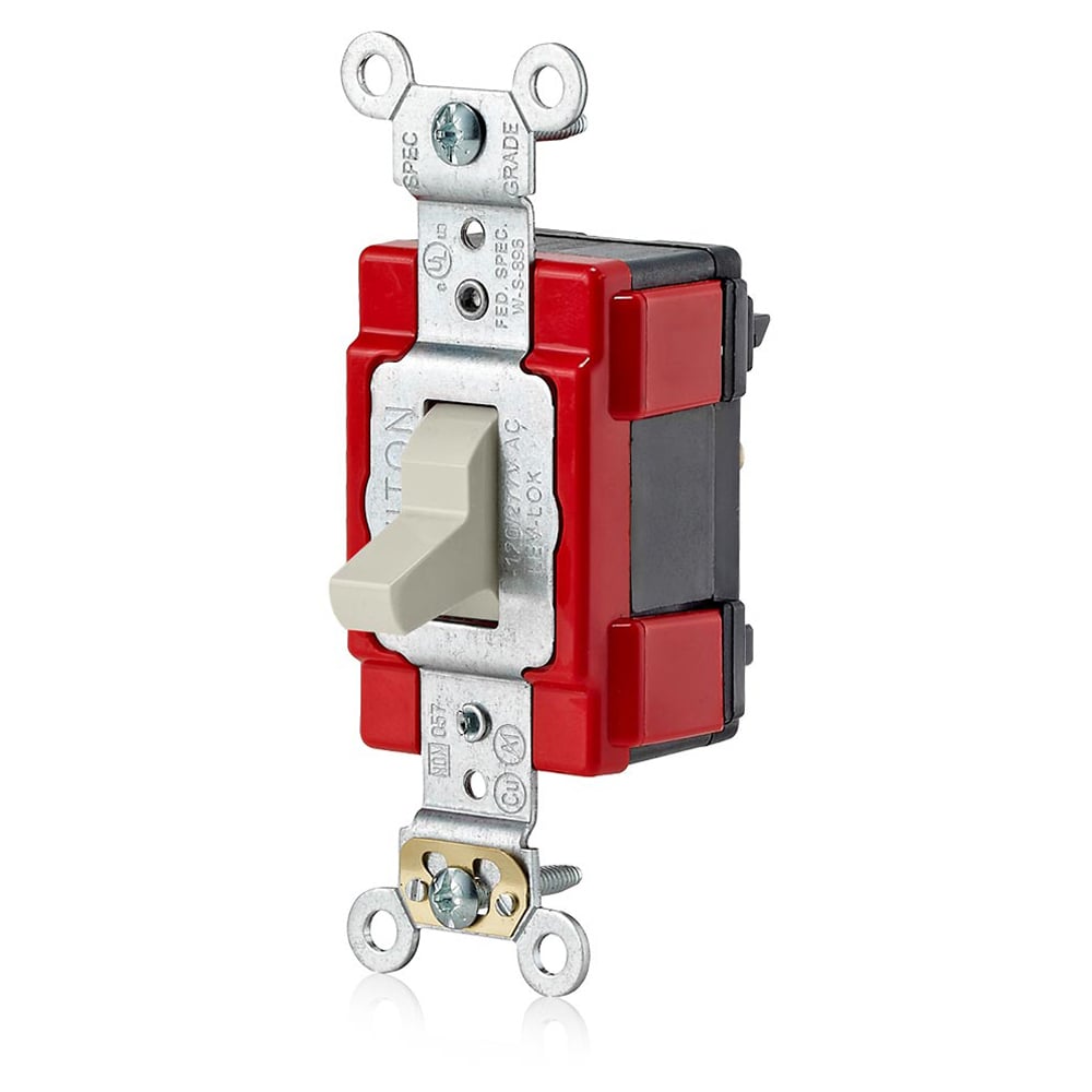 M1223-T Lev-Lok 3-Way Large Standard Toggle Switch, 120/277 V AC, 20 A, 1 hp