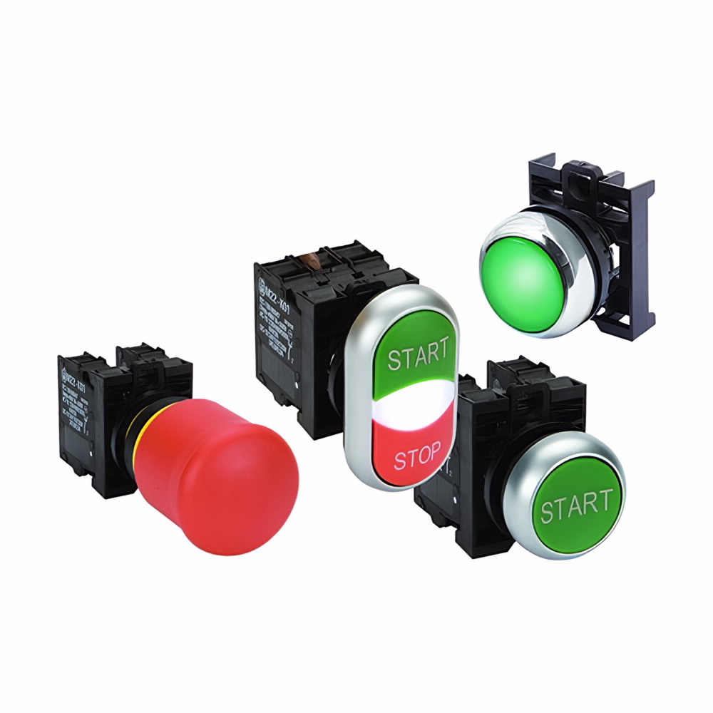 M22M-D-G-GB1-K10 Modular Non-Illuminated Pushbutton, 22.5 mm, 1NO Contact, Green