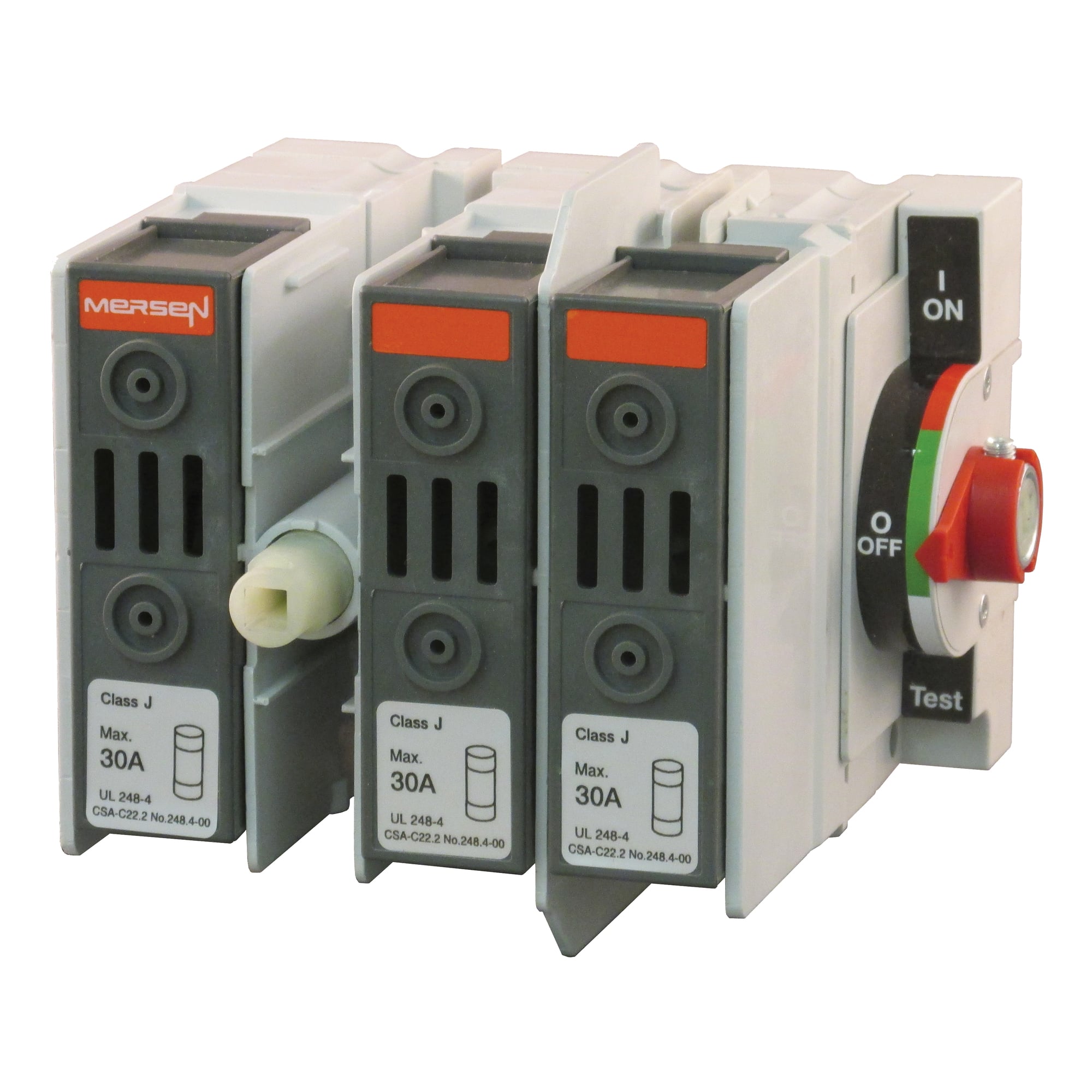 M30J30S Class J Fusible Side Operated Disconnect Switch, 600 V AC, 30 A, 2 hp, 3 hp, 7-1/2 hp, 15 hp, 20 hp, 3 Poles