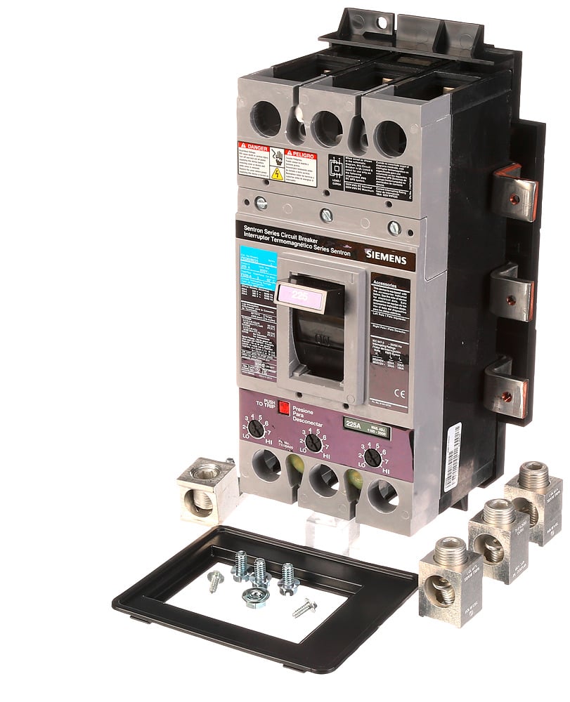 MBKFD3225A Sentron Main Breaker Mounting Kit With Breaker, For Use With FXD63B225 Breaker in P1 Next Generation Panelboard, 225 A, 600 V AC, 3-Pole, 65 kA at 240 V AC, 35 kA at 480 V AC Interrupt Rating, Composite