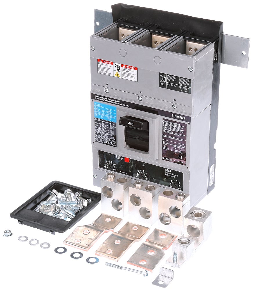 MBKJD3400A Sentron Main Breaker Mounting Kit With Breaker, For Use With JXD63B400 Breaker in P1 Next Generation Panelboard, 400 A, 600 V AC, 3-Pole, 65 kA at 240 V AC, 35 kA at 480 V AC Interrupt Rating, Composite