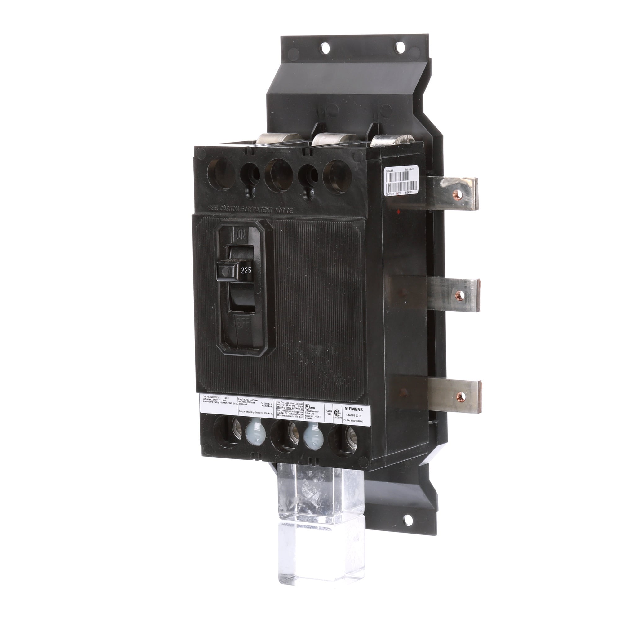 MBKQJ3225A Standard Trip Main Breaker Mounting Kit With Breaker, For Use With QJ2 225 A and QJ23B225 Circuit Breakers and P1 Panel, 3-Pole, 10 kA at 240 V AC, Composite