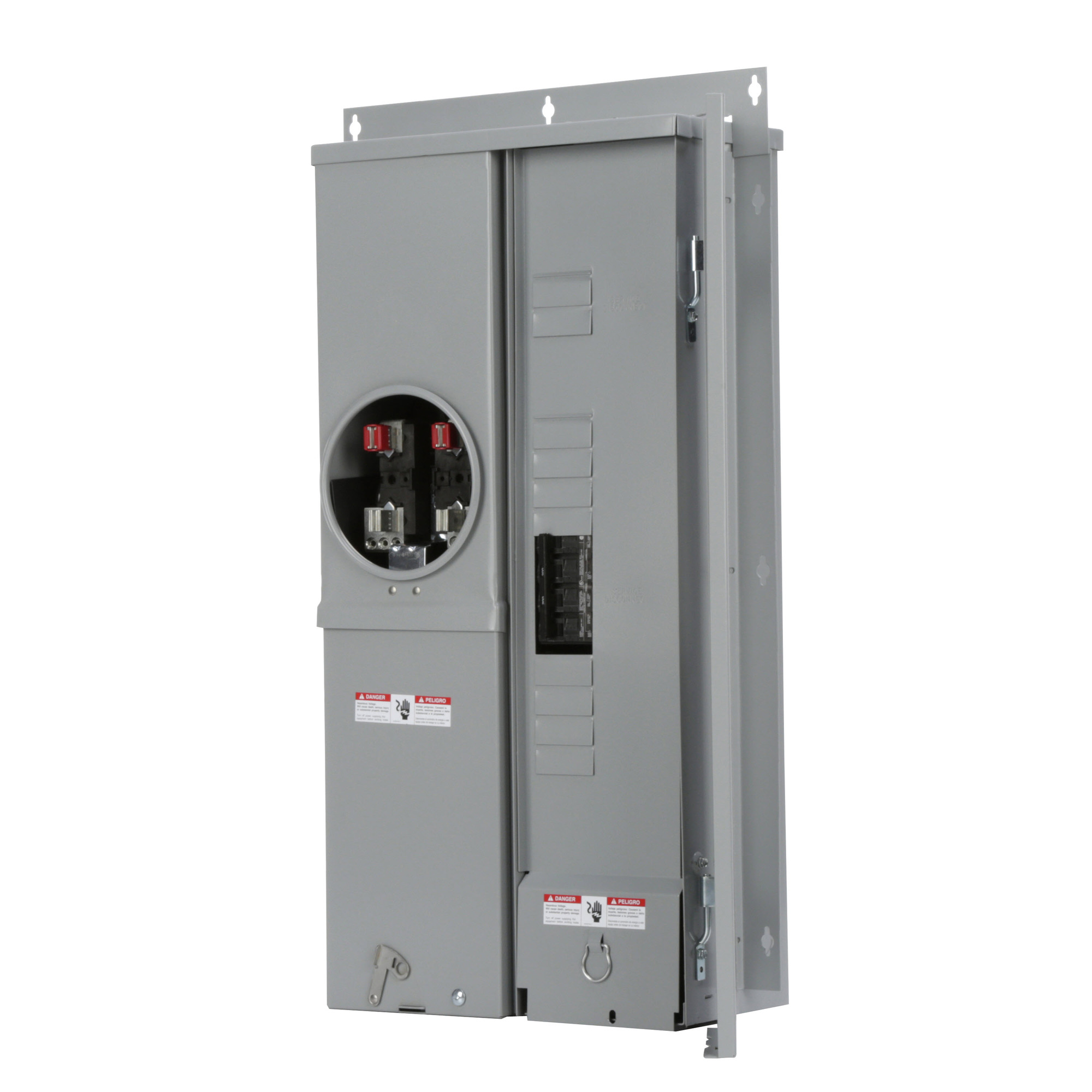 MC0816B1200EFN Meter Load Center Combination, 8 Spaces, 16 Circuits, 200A 4 Jaw, OH Ringed, Flush, EU