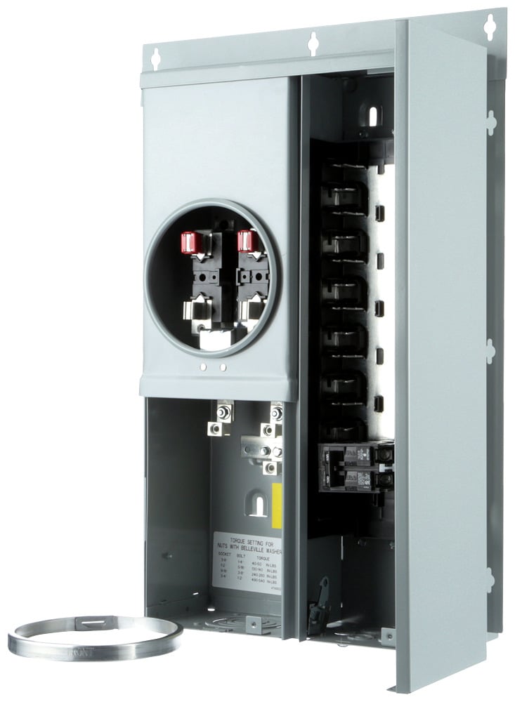 MC1224B1100EFC MC 12 Spaces, 24 Circuits, 100 Amp, 4 Jaw, OH, UG, Ringed, Flush, EU