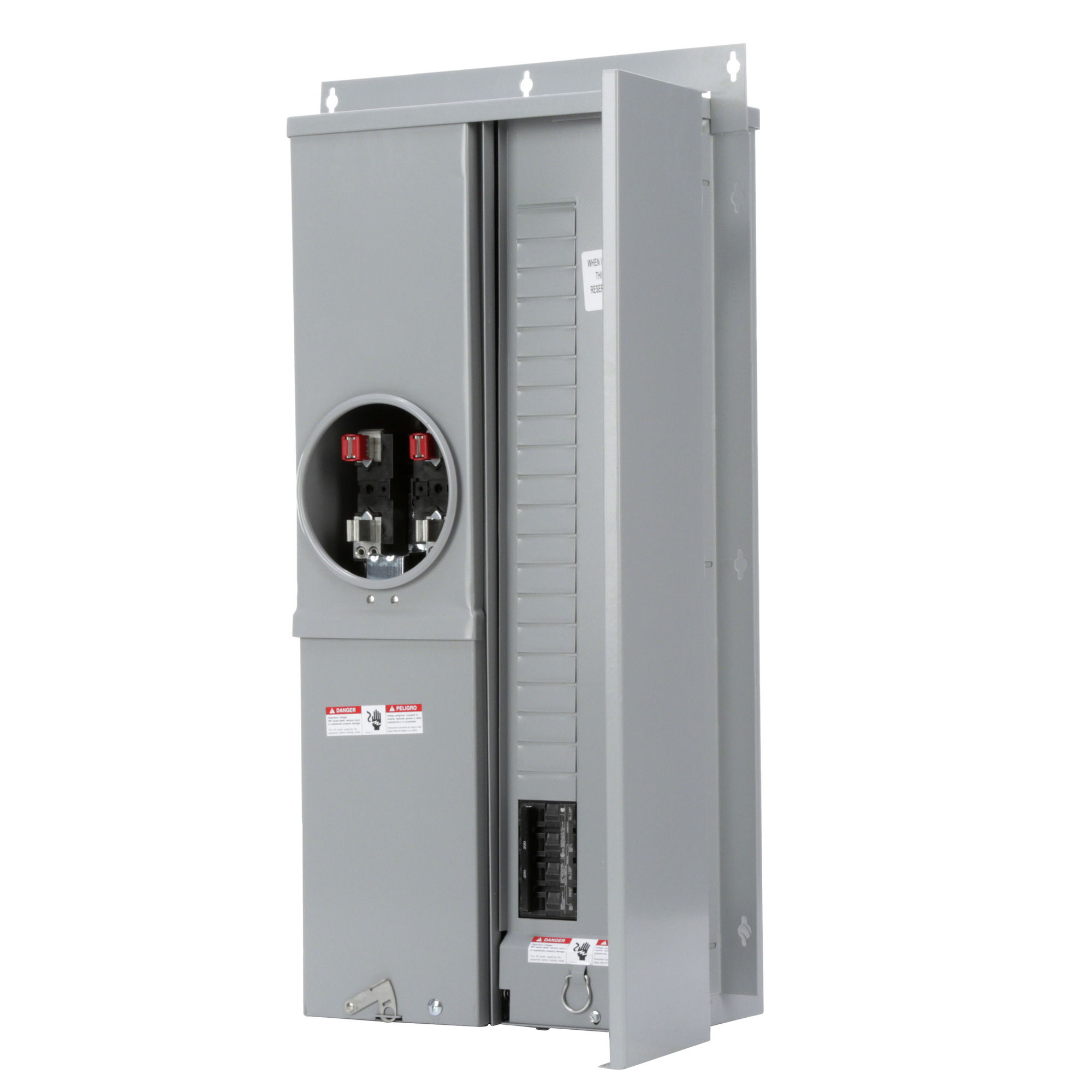 MC2040B1200EFC Meter Load Center Combination, 20 Spaces, 40 Circuits, 200A 4 Jaw, OH, UG, Ringed, Flush, EU