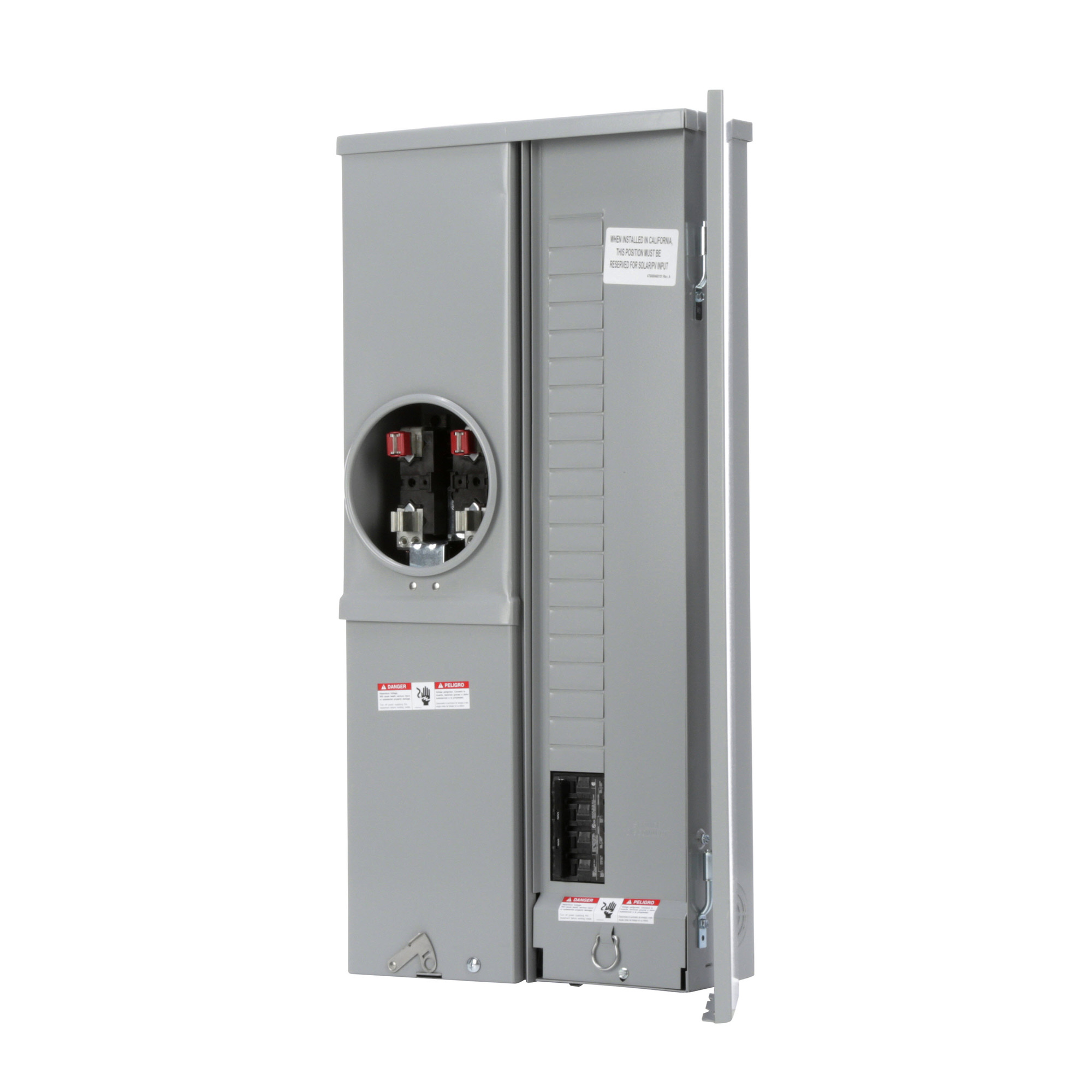 MC2040B1200ESC Low Voltage Meter Load Center Combo, 200 Amp, 1 Phase, Ringed, 4 Jaw, OH, UG, 120V, Surface, 20 Spaces, max 40 Circuits