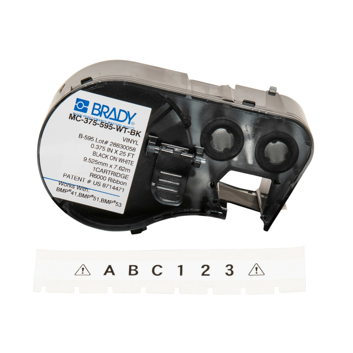 MC-375-595-WT-BK BMP21 Label Maker Cartridge, Thermal Transfer, BMP21 Plus Portable Label Printer, IDPAL and LABPAL Handheld Label Maker Printer, Black on White
