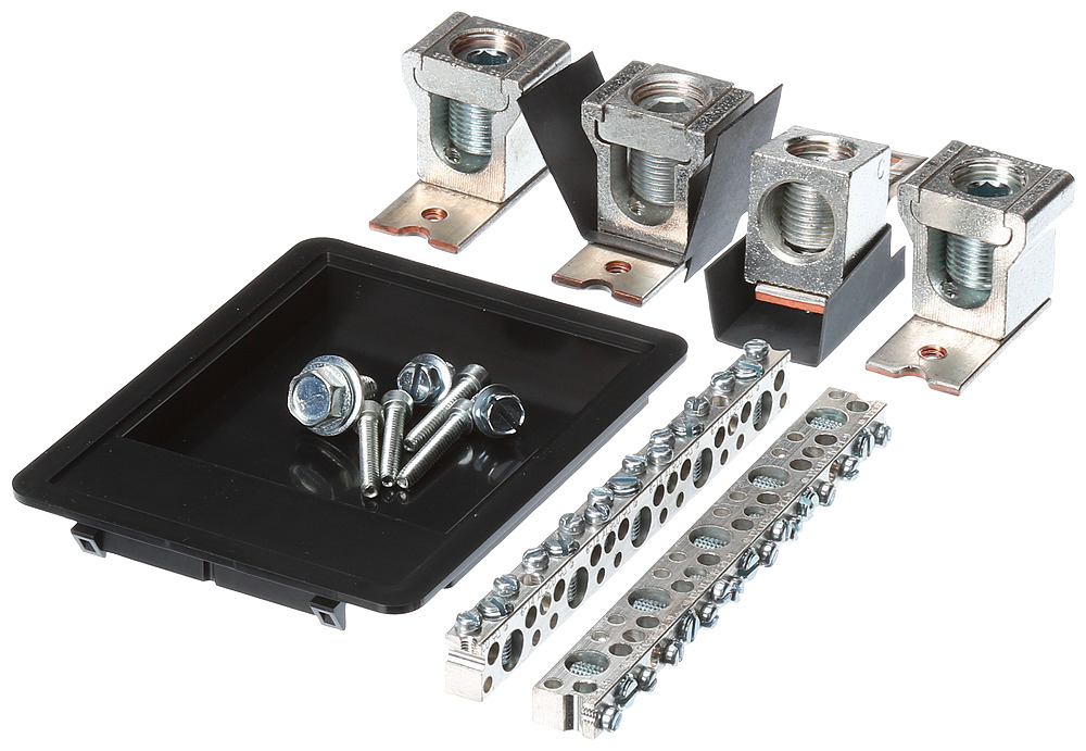 MLKC3A Field Installable Main/Sub-Feed Lug Kit, 6 AWG to 350 kcmil, Panel Mount, For Use With 3-Phase P1, S1/S2 Panelboard