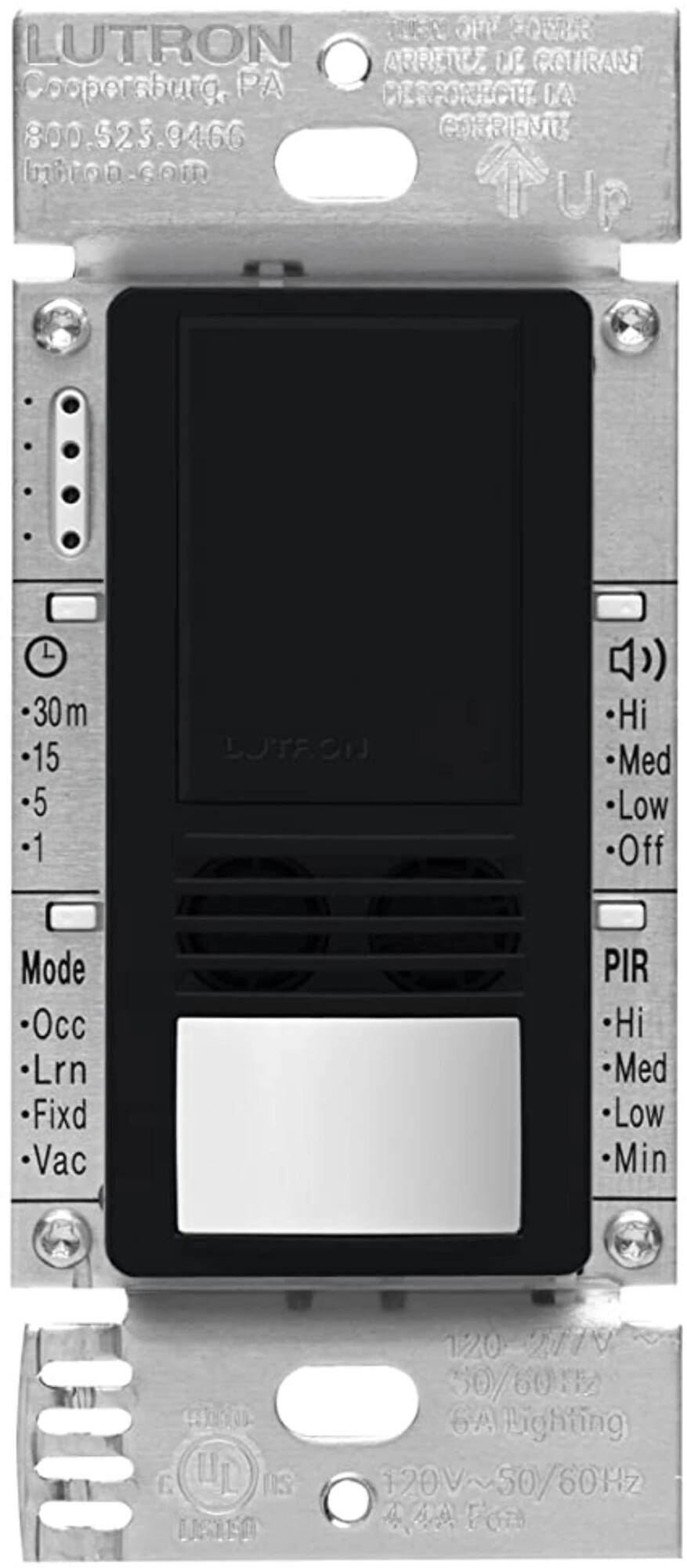 MS-B102-BL Maestro Dual-Tech Motion Sensor Switch, 6 Amp, 120-277V, 1 Pole/3-Way, Neutral Required, Black